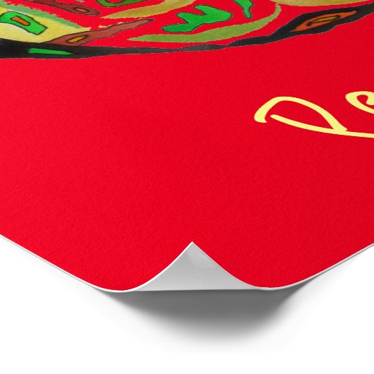 Peervruchtenslogan pop art waterverf poster (Hoek)