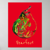 Peervruchtenslogan pop art waterverf poster (Voorkant)