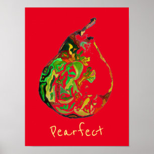 Peervruchtenslogan pop art waterverf poster