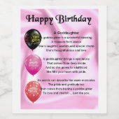 peetdochter gedicht flesetiket gelukkige verjaarda wijn etiket (Enkel label)