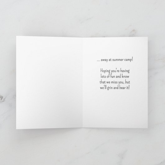 peetdochter groot Beer knuffel weg op zomerkamp Kaart (Binnen)