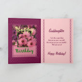 PEETDOCHTER - Verjaardag met roze Daisy Flowers Kaart (Binnen)