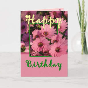 PEETDOCHTER - Verjaardag met roze Daisy Flowers Kaart