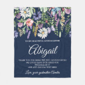 peetdochter wildflower gepersonaliseerde boodschap fleece deken (Voorkant)