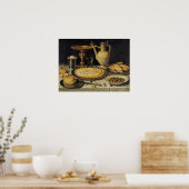 peeters - tafel met Sinaasappel, olijven en koekje Poster (Keuken)