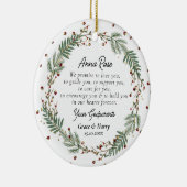 Peetouders Beloven aan Godchild doopsel Keramisch Ornament (Rechts)