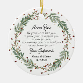 Peetouders Beloven aan Godchild doopsel Keramisch Ornament