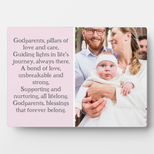 Peetouders en Godchild Custom Plaque met Ezel Fotoplaat (voorkant)