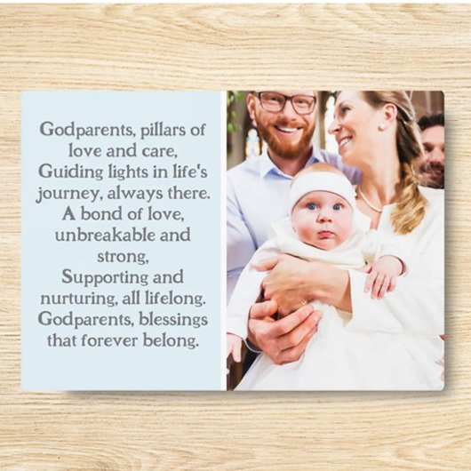 Peetouders en Godchild Custom Plaque met Ezel Fotoplaat