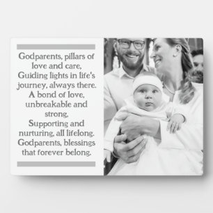 Peetouders en Godchild Custom Plaque met Ezel Fotoplaat