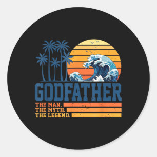 Peetvader Retro Vaderdag Ronde Sticker
