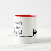 Peety Draws - Klaar voor actie Tweekleurige Koffiemok (Center)