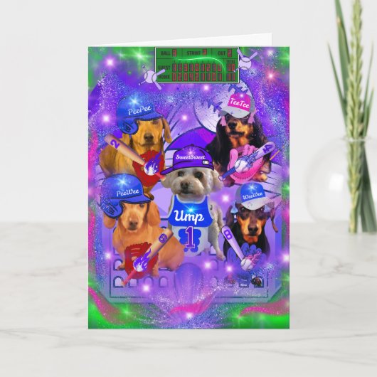 PeeWee Baseball Wenskaart Kaart (Voorkant)