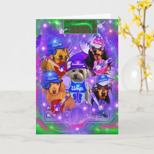 PeeWee Baseball Wenskaart Kaart (Gele Bloem)