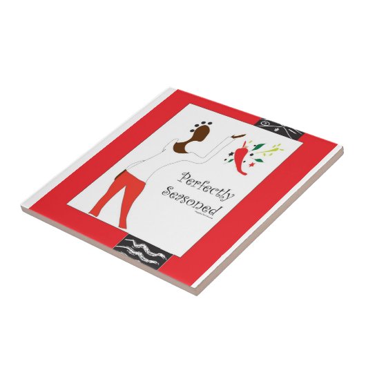 "Pefrectly Seasoned Kitchen Tile" Tegeltje (Zijkant)