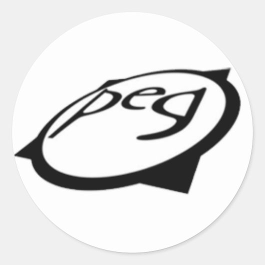 Peg logo ronde sticker (Voorkant)