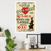 Peg Omy Heart Drama 1940 WPA Poster (Thuiskantoor)