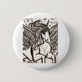  Pegacorn in vlucht Ronde Button 5,7 Cm