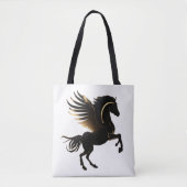 Pegaso Dorado Negro Tote Bag (Voorkant)