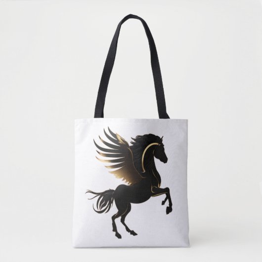 Pegaso Dorado Negro Tote Bag (Voorkant)