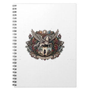Pegasus Ad Astra Gotische Heraldische Kam Notitieboek
