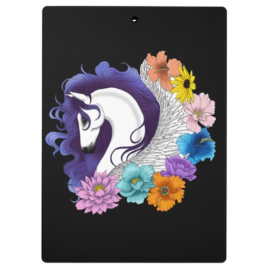 Pegasus Black Floral Klembord (Achterkant)