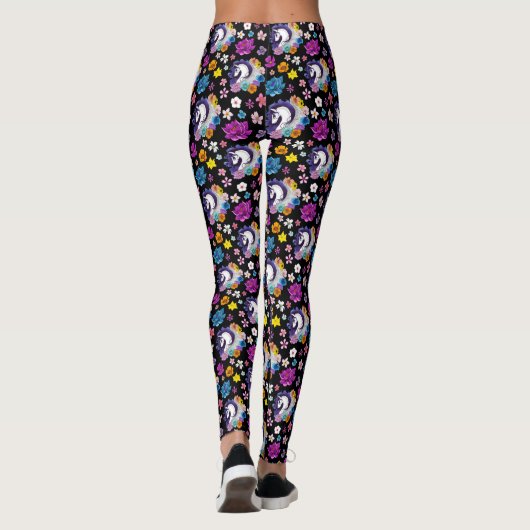 Pegasus Black Floral Leggings (Achterkant)