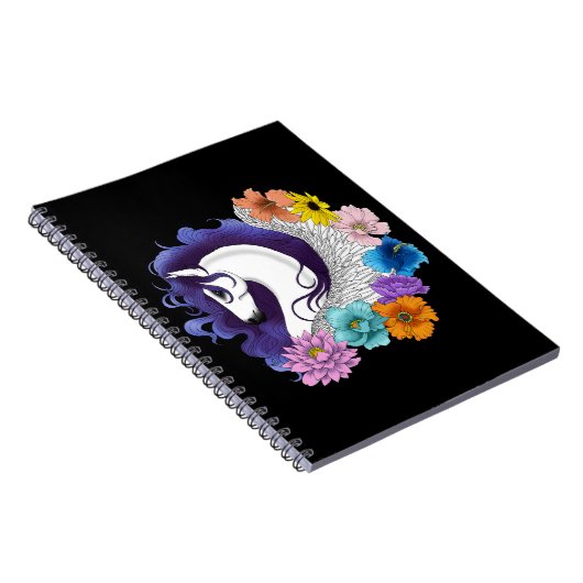Pegasus Black Floral Notitieboek (Rechterzijde)