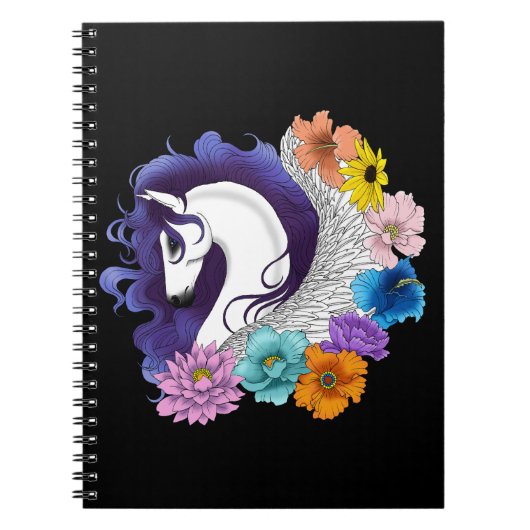 Pegasus Black Floral Notitieboek (Voorkant)