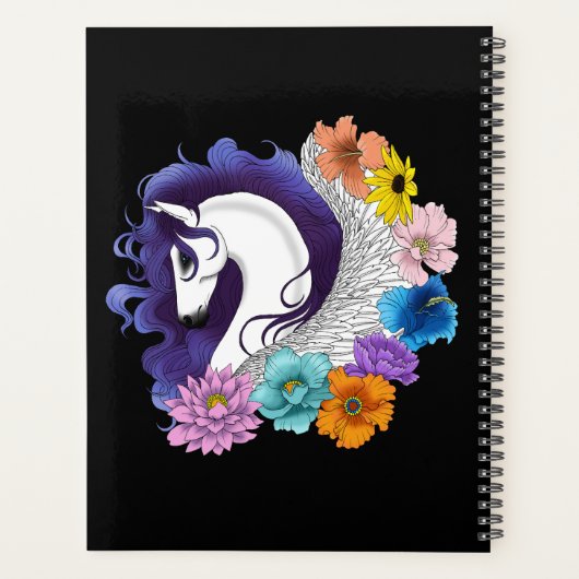 Pegasus Black Floral Planner (Achterkant)