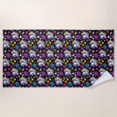 Pegasus Black Floral Strandlaken (Voorkant)