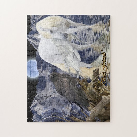 Pegasus & Black Raven Fantasy Art Puzzel (Verticaal)