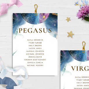 Pegasus Celestial Seating Plan Card met Guest Name