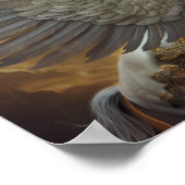 Pegasus de Winged Horse in Gulden en Grays Poster (Hoek)