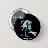 PEGASUS- EN WITTE RAVEN Collectie Ronde Button 5,7 Cm (Voorkant /achterkant)