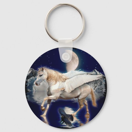 PEGASUS EN ZWARTE RAVEN SLEUTELHANGER (Voorkant)