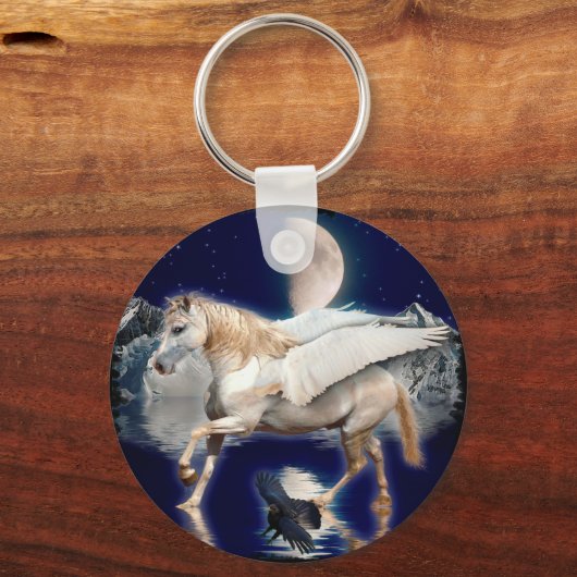 PEGASUS EN ZWARTE RAVEN SLEUTELHANGER (Voorkant)