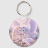 Pegasus Family – Soft Pastel Fantasy Canvas Art Sleutelhanger (Achterkant)