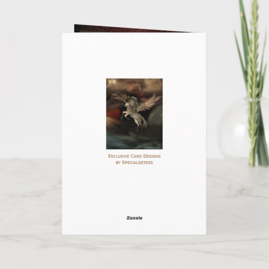 Pegasus Fantasy Art Groeten Kaart (Achterkant)