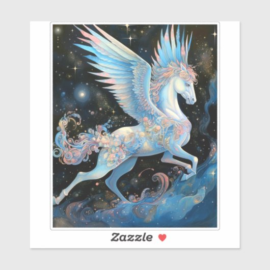 Pegasus Fantasy Art Sticker (Vel)