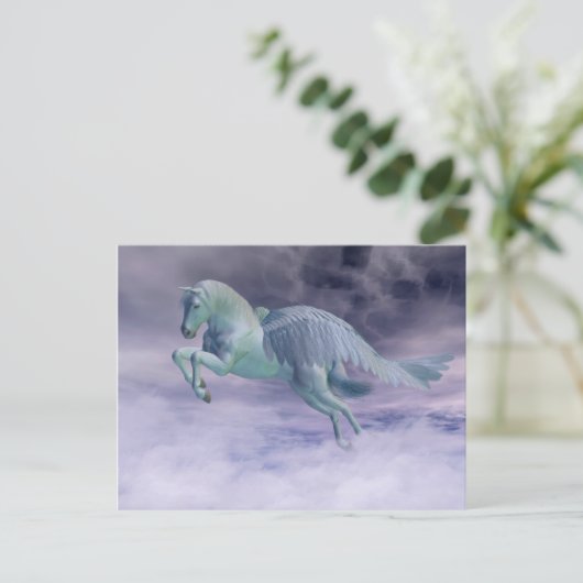 Pegasus Galloping through Storm Clouds Briefkaart (Staand voorkant)