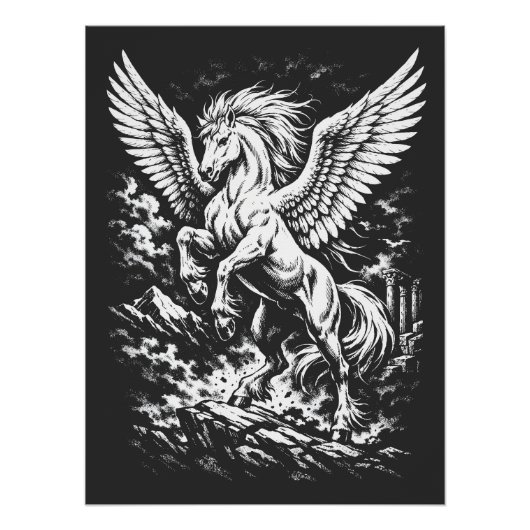 Pegasus — Gevleugelde Bode van de Storm Perfect Poster (Voorkant)