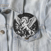 Pegasus — Gevleugelde Bode van de Storm Ronde Button 4,0 Cm (In situ)