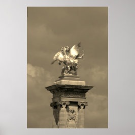 Pegasus Gilded bronze standbeeld skulptur Paris Po Poster