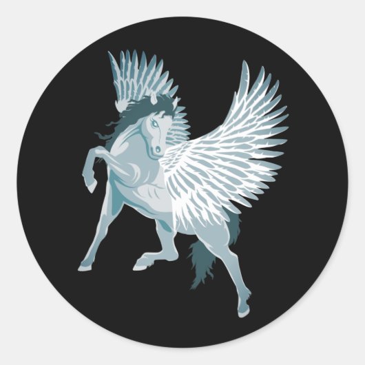 Pegasus Griekse mythologie schinged paard Ronde Sticker (Voorkant)