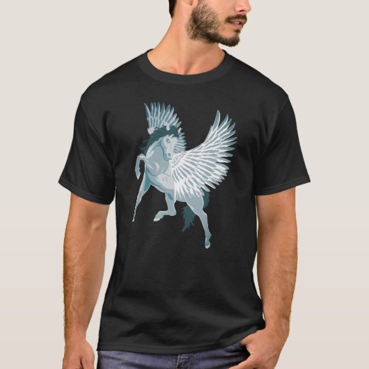 Pegasus Griekse mythologie schinged paard T-shirt (Voorkant)