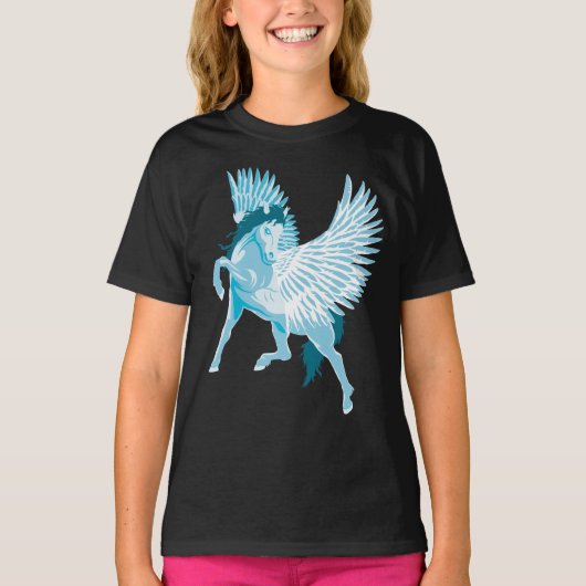 Pegasus Griekse mythologie schinged paard T-shirt (Voorkant)