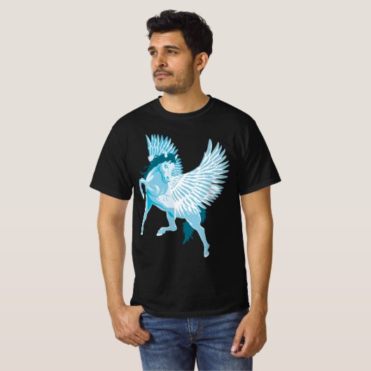 Pegasus Griekse mythologie schinged paard T-shirt (Voorkant volledig)