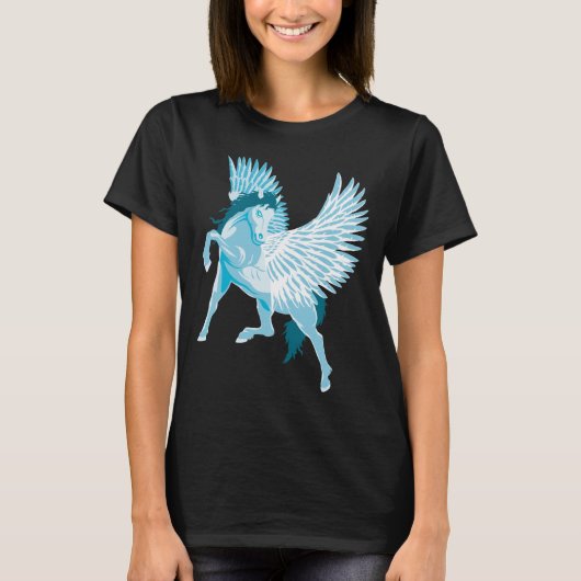 Pegasus Griekse mythologie schinged paard T-shirt (Voorkant)