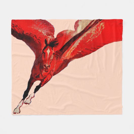 Pegasus het vliegende paard fleece deken (Voorkant (Horizontaal))